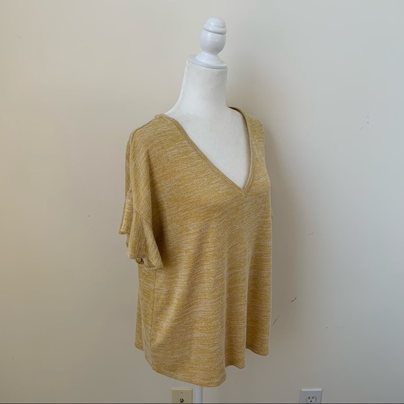 a new day Yellow Short Sleeve Baby Ruffle Tee - Picture 4 of 7